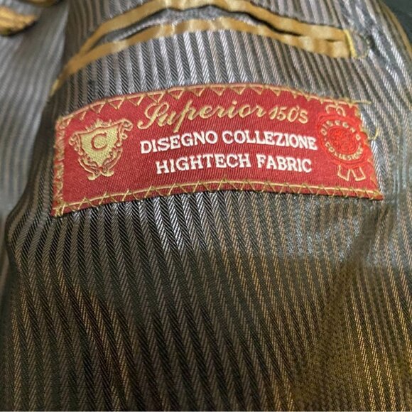 Caravelli Men Blazer Jacket Superior 150s Black Pinstripe Double Breasted Formal - Picture 11 of 14